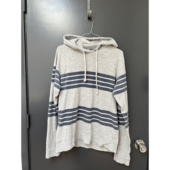 Vince Men’s Grey with Navy Stripe 100% Cotton Hoodie Size Medium - Picture 1 of 4